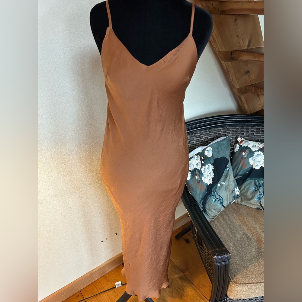 Urban Outfitters Elegant Copper Silky Slip Dress